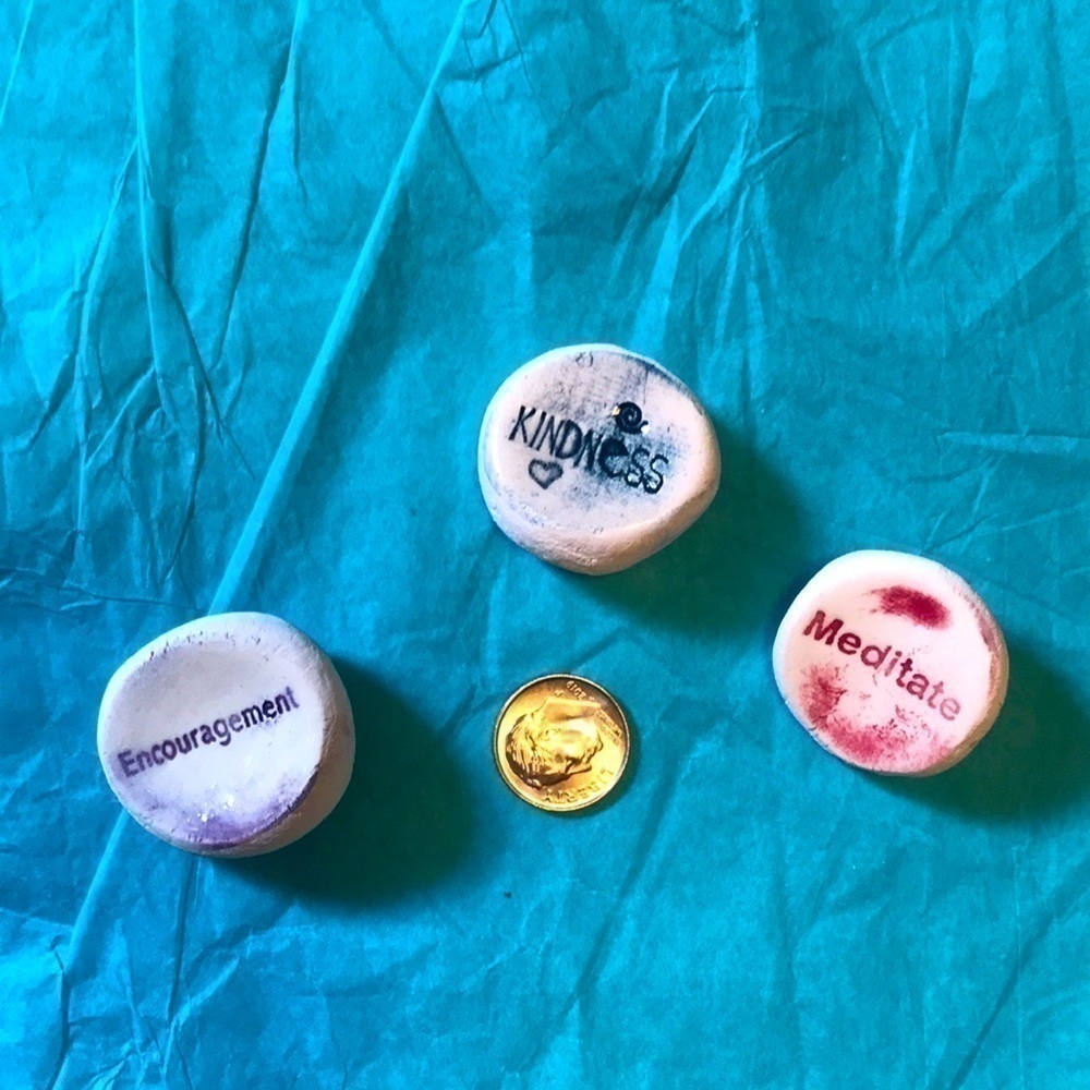 Clay worry stones-Encouragement/Kindness/Meditate